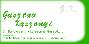 gusztav kaszonyi business card